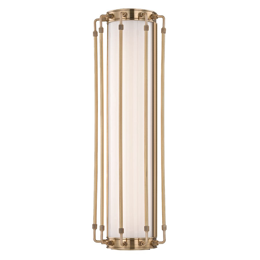 Hudson Valley Hyde Park 1 Light Wall Sconce, Aged Brass/Opal - 9720-AGB