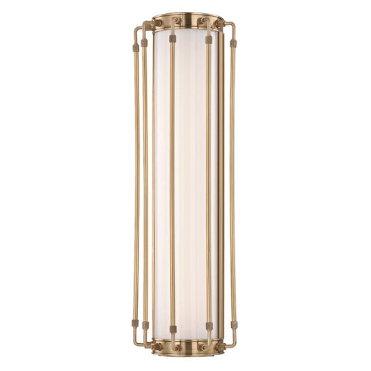 Hudson Valley Hyde Park 1 Light Wall Sconce, Aged Brass/Opal - 9720-AGB