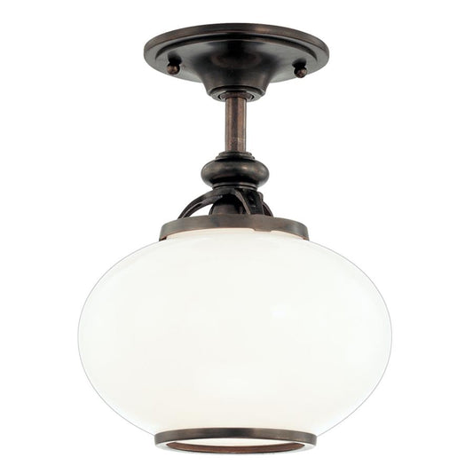 Hudson Valley Canton 1 Light Semi Flush, Old Bronze