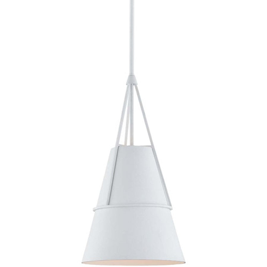 Hudson Valley Lange 1 Light 20" Pendant, White - 9910-WP