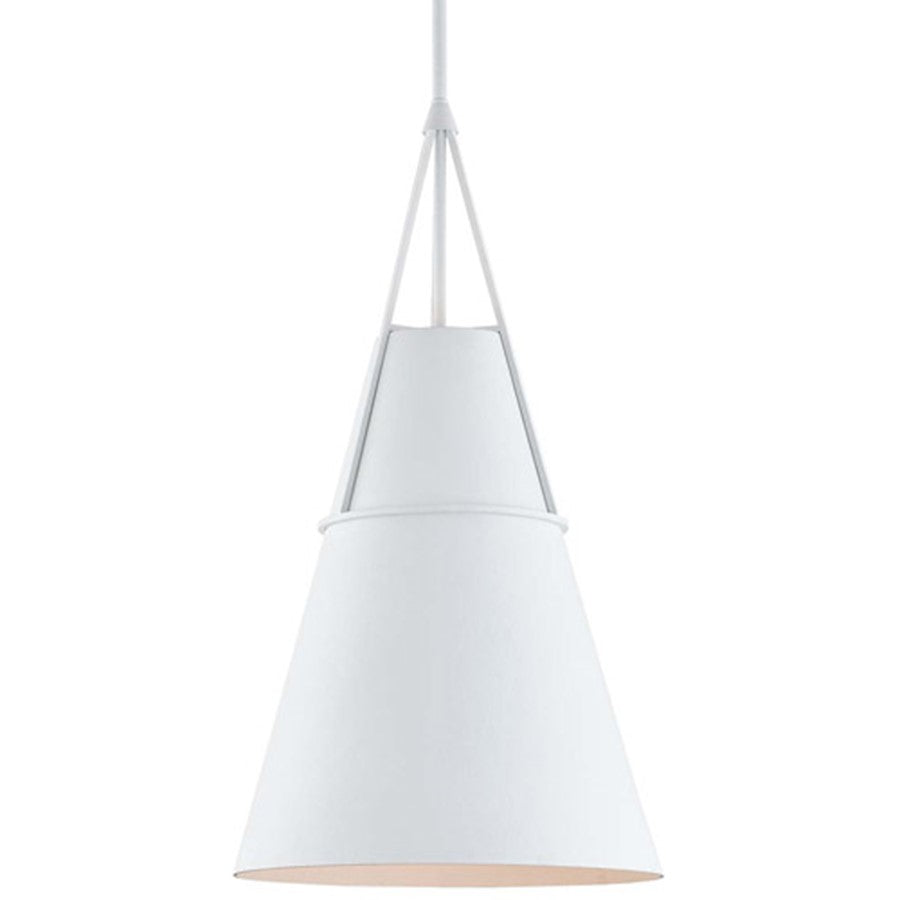 Hudson Valley Lange 1 Light 26" Pendant, White - 9914-WP