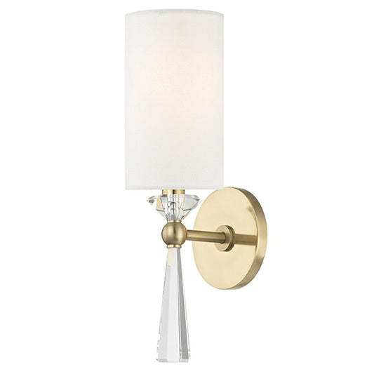 Birch 1 Light Wall Sconce, Aged Brass