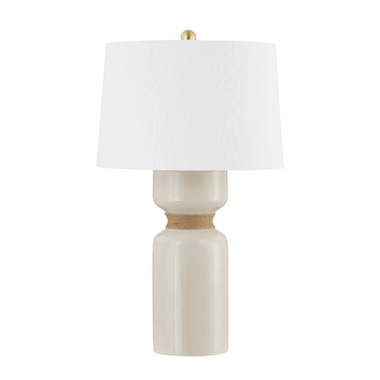 Hudson Valley Mindy 1 Light Table Lamp in Aged Brass/White - BKO1101-AGB-CIC