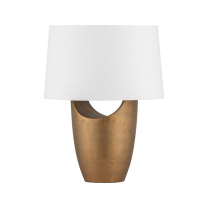 Hudson Valley Kamay 2 Light Table Lamp, Aged Brass/White - BKO1700-AGB