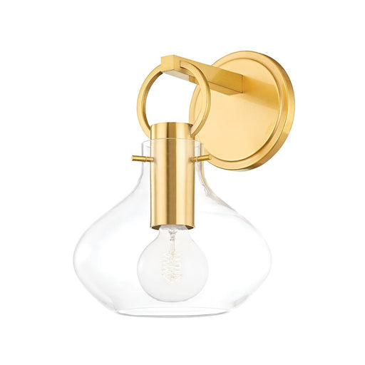 Hudson Valley Lina 1 Light Wall Sconce in Aged Brass/Clear - BKO251-AGB