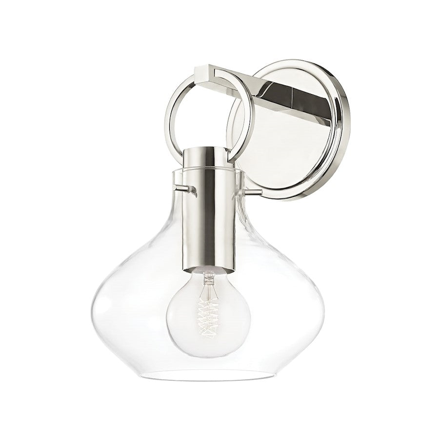 Hudson Valley Lina 1 Light Wall Sconce in Polished Nickel/Clear - BKO251-PN