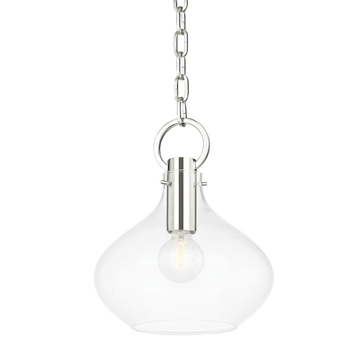 Hudson Valley Lina 1 Light Small Pendant in Polished Nickel/Clear - BKO252-PN