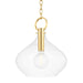 Hudson Valley Lina 1 Light Large Pendant in Aged Brass/Clear - BKO253-AGB