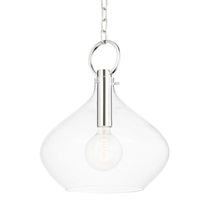 Hudson Valley Lina 1 Light Large Pendant in Polished Nickel/Clear - BKO253-PN