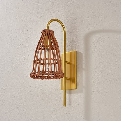 Jordan 1 Light Wall Sconce, Aged Brass/Natural