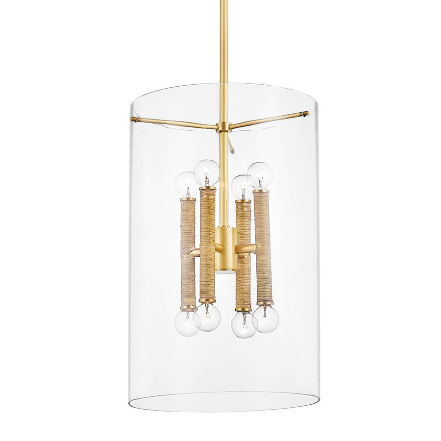 Hudson Valley Barlow 8 Light Lantern, Aged Brass/Clear - BKO801-AGB