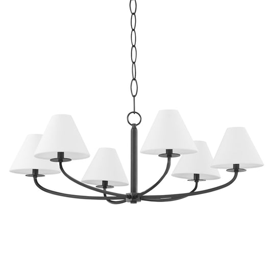 Hudson Valley Stacey 6 Light Chandelier in Old Bronze/White - BKO901-OB