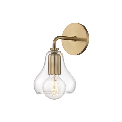 Mitzi Sadie 1 Light Wall Sconce, Aged Brass/Clear - H104101S-AGB