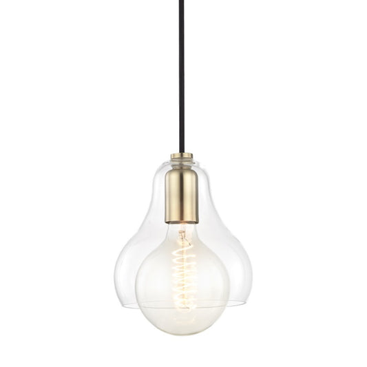 Mitzi Sadie 1 Light Pendant, Aged Brass/Clear - H104701L-AGB