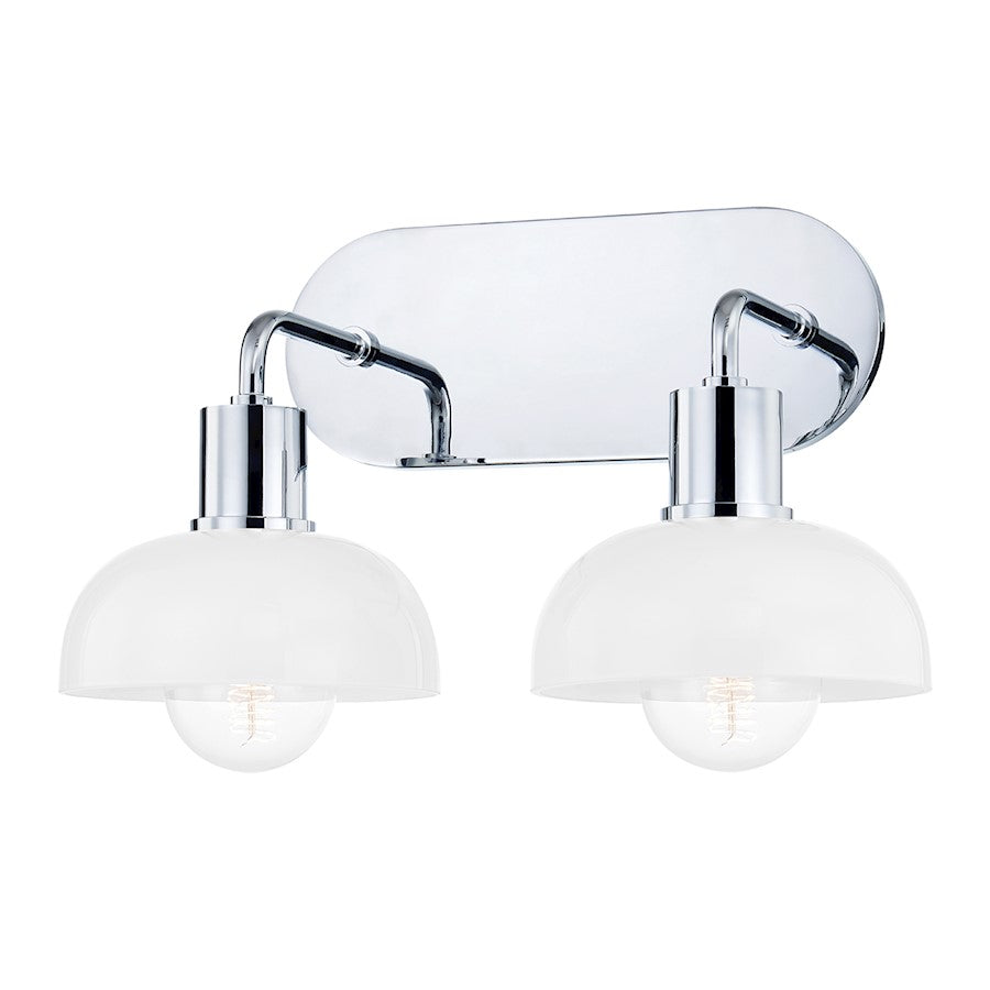 Mitzi Kyla 2 Light Bath Bracket, Polished Chrome/Opal Glossy - H107302-PC