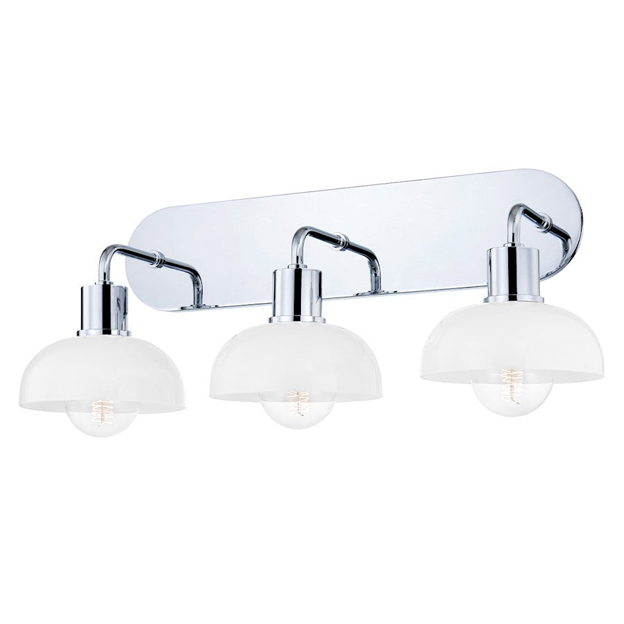 Mitzi Kyla 3 Light Bath Bracket, Polished Chrome/Opal Glossy - H107303-PC