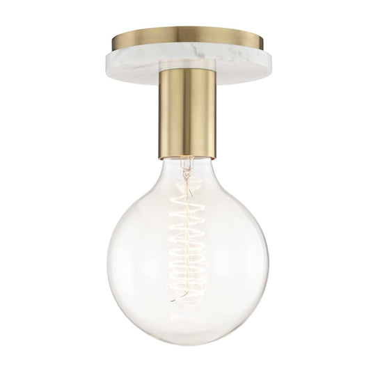 Mitzi by Hudson Valley Chloe 1 Light Semi Flush, Aged Brass