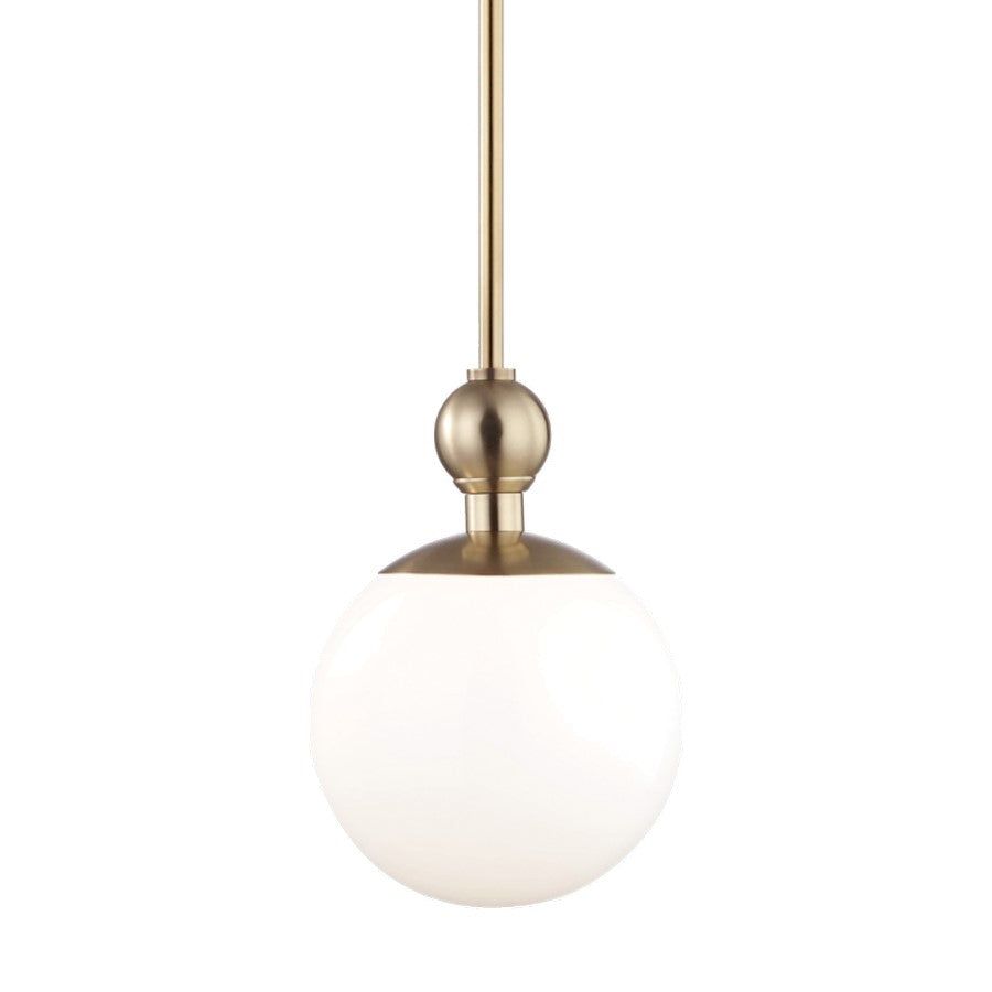 Mitzi Daphne 1 Light Pendant, Aged Brass/White - H118701S-AGB