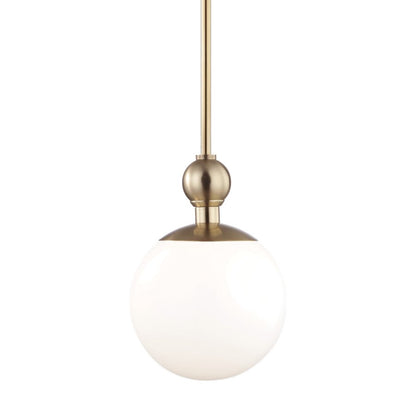 Mitzi Daphne 1 Light Pendant, Aged Brass/White - H118701S-AGB