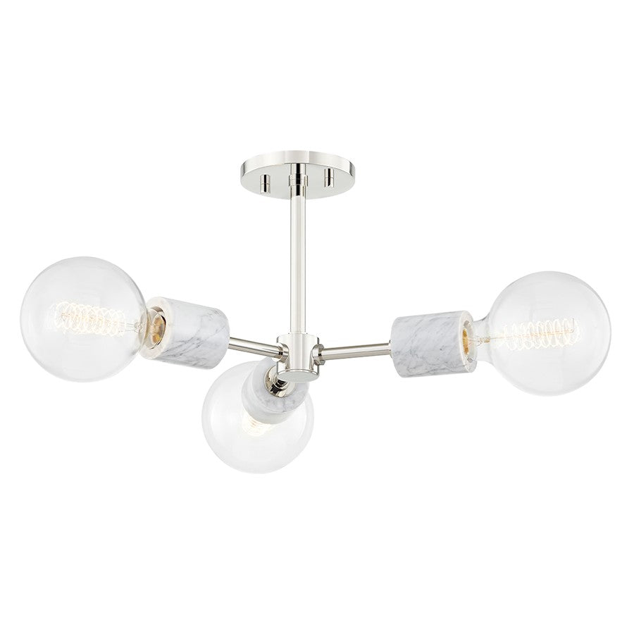 Mitzi Asime 3 Light Semi Flush, Polished Nickel - H120603-PN