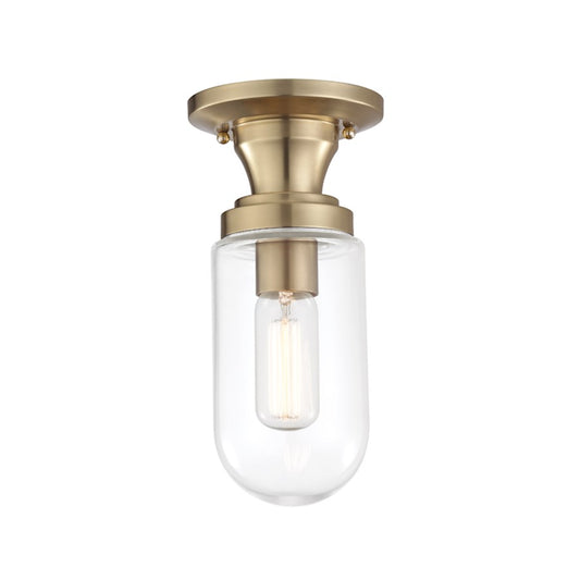 Mitzi by Hudson Valley Clara 1 Light Semi Flush, Aged Brass