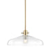 Mitzi Nemo 1 Light Pendant, Aged Brass/Clear - H128701A-AGB