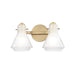 Mitzi Rosie 2 Light Bath And Vanity, Aged Brass/Clear/Sprite - H129302-AGB