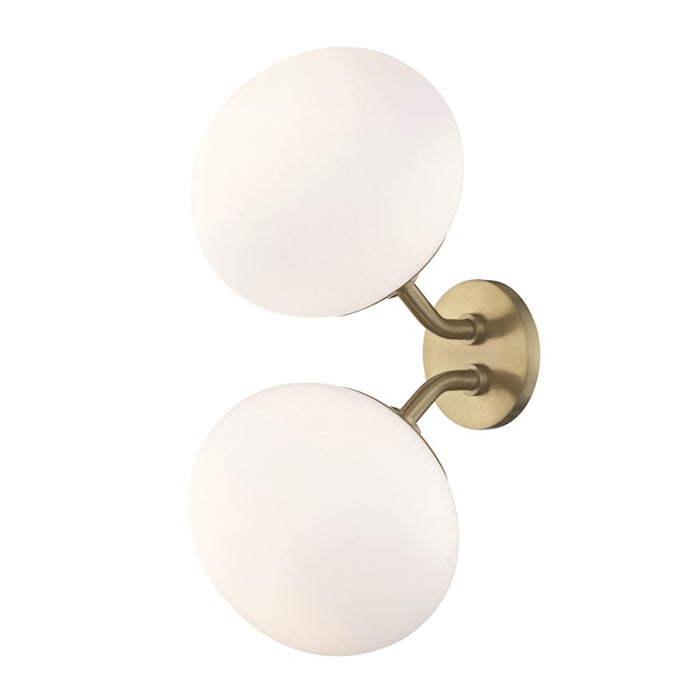 Mitzi by Hudson Valley Estee 2 Light Wall Sconce, Aged Brass