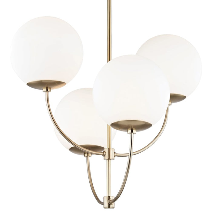 Mitzi by Hudson Valley Carrie 4 Light Chandelier, Aged Brass
