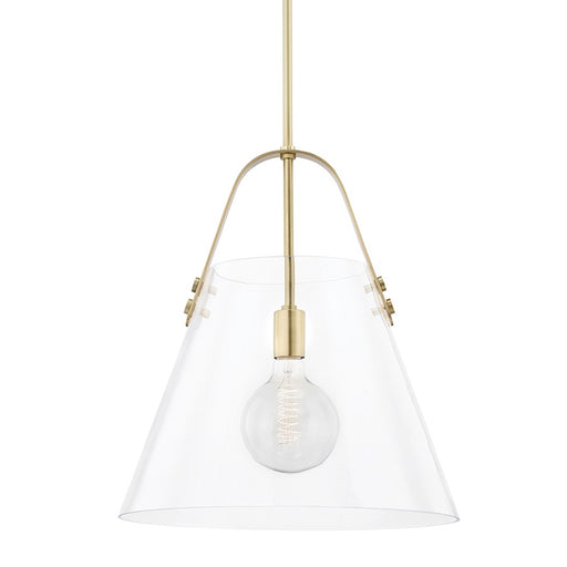 Mitzi Karin 1 Light Extra Large Pendant, Aged Brass/Clear - H162701XL-AGB