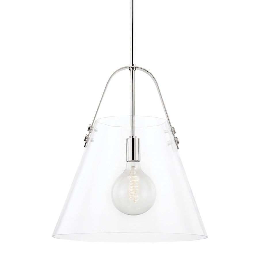 Mitzi Karin 1 Light Extra Large Pendant, Polished Nickel/Clear - H162701XL-PN