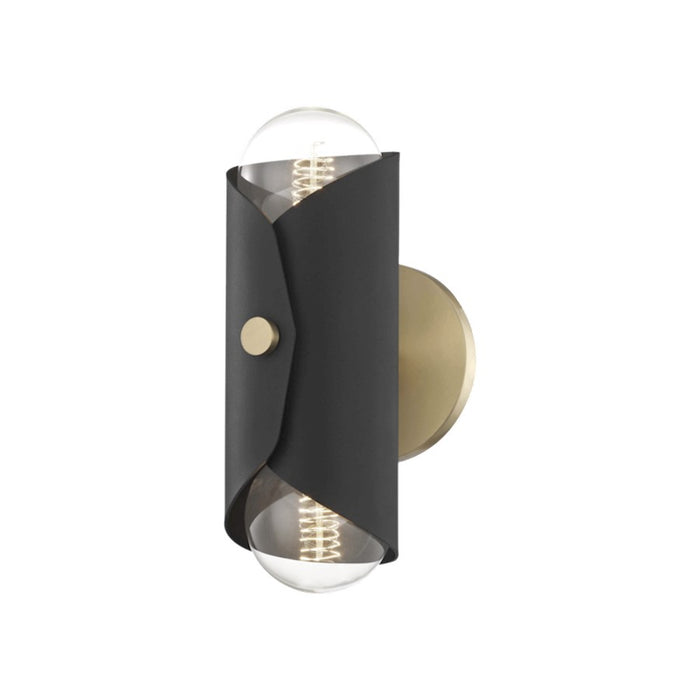 Mitzi Immo 2 Light Wall Sconce, Aged Brass/Black - H172102-AGB-BK