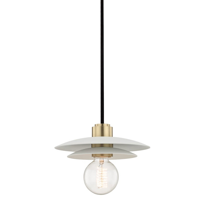 Mitzi by Hudson Valley Milla Small Pendant, Aged Brass/White