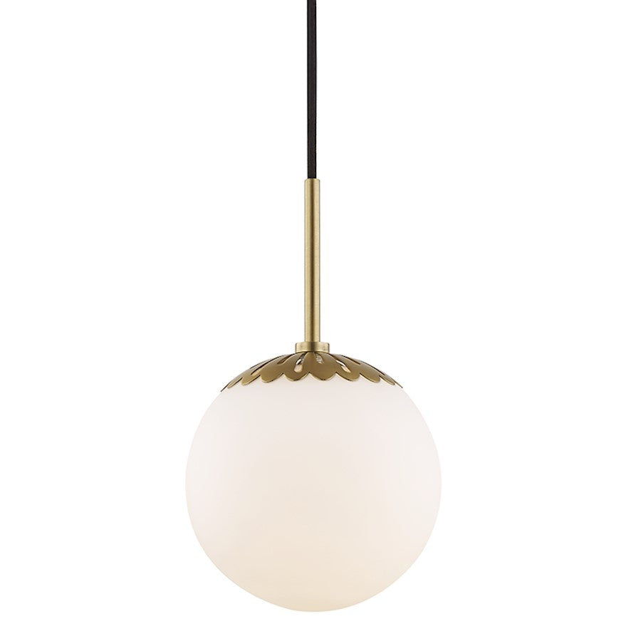 1 Light Pendant, Aged Brass