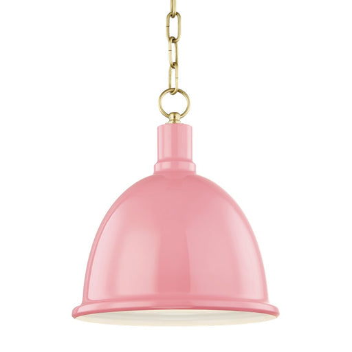 Mitzi Blair 1 Light Pendant, Aged Brass/Pink/Metal - H238701S-AGB-PK