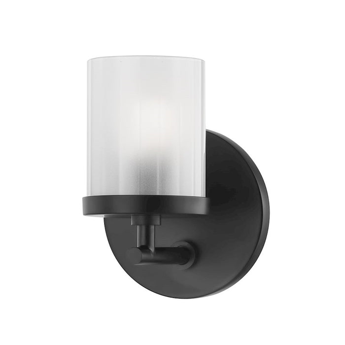 Mitzi Ryan 1 Light Wall Sconce, Soft Black/Clear Frosted - H239301-SBK