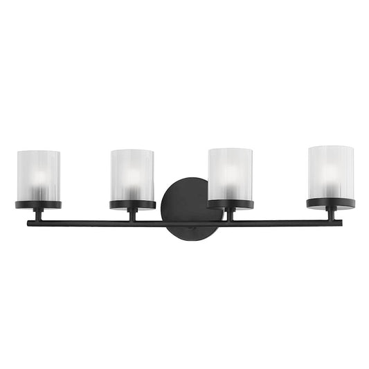 Mitzi Ryan 4 Light Bath Bracket, Soft Black/Clear Frosted - H239304-SBK