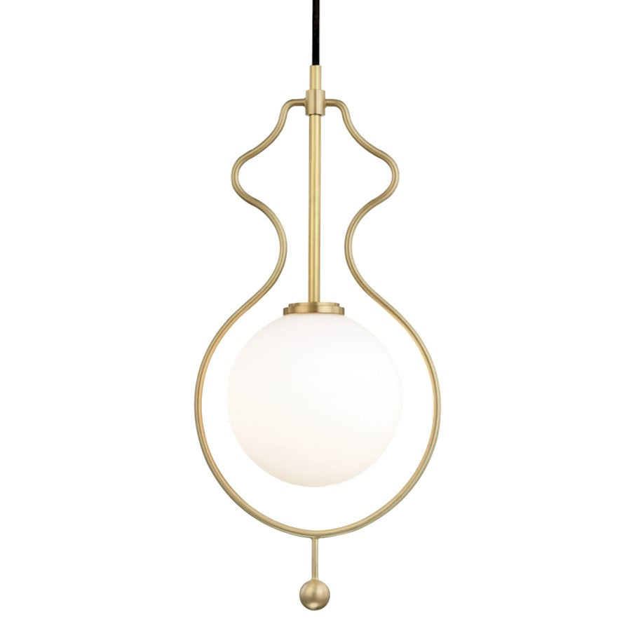 Mitzi Abigail 1 Light Pendant, Aged Brass/Opal - H248701-AGB