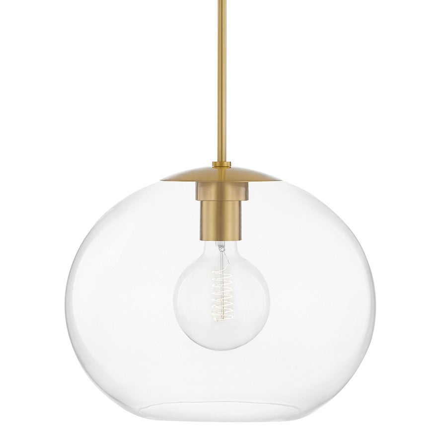 Mitzi Margot 1 Light Extra Large Pendant, Aged Brass/Clear - H270701XL-AGB