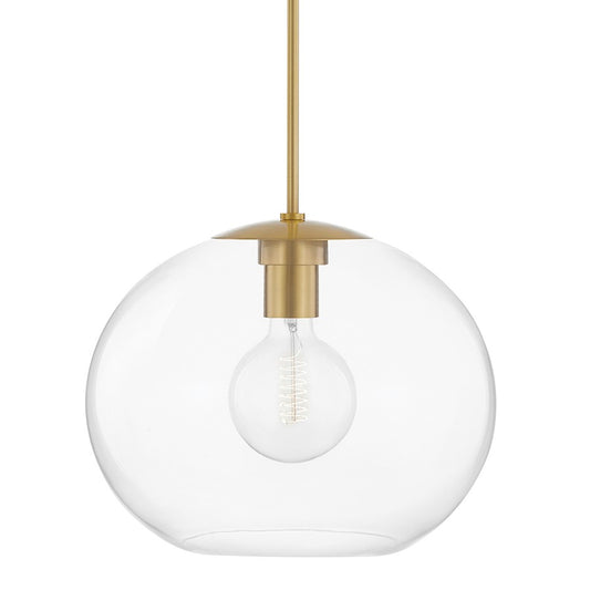 Mitzi Margot 1 Light Extra Large Pendant, Aged Brass/Clear - H270701XL-AGB