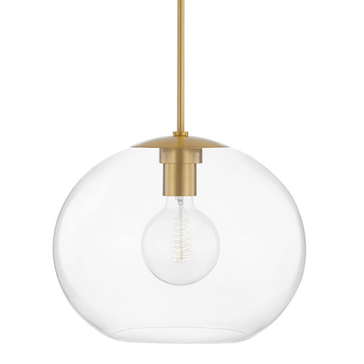 Mitzi Margot 1 Light Extra Large Pendant, Aged Brass/Clear - H270701XL-AGB