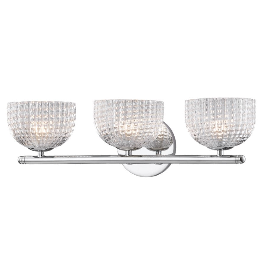 Mitzi Sabrina 3 Light Wall Sconce, Polished Chrome/Clear - H283303-PC