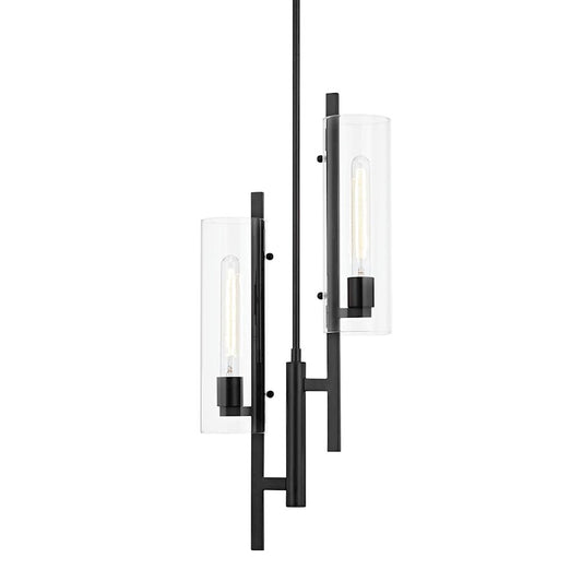 Mitzi Ariel 2 Light Pendant, Soft Black/Clear - H326702-SBK