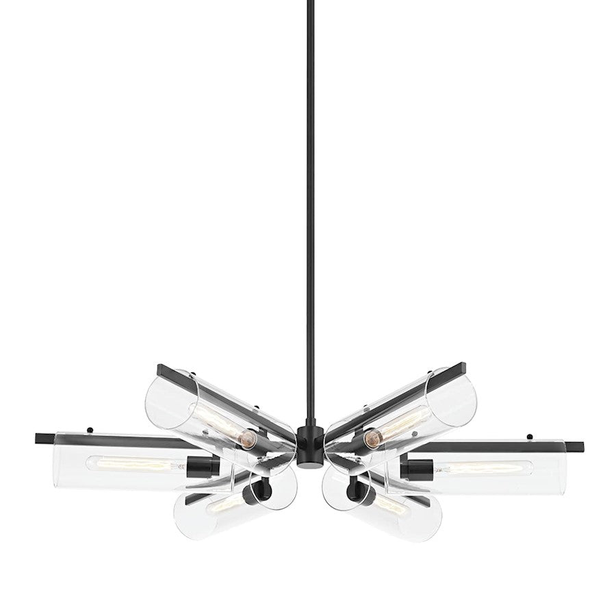 Mitzi Ariel 6 Light Chandelier, Soft Black/Clear - H326806-SBK