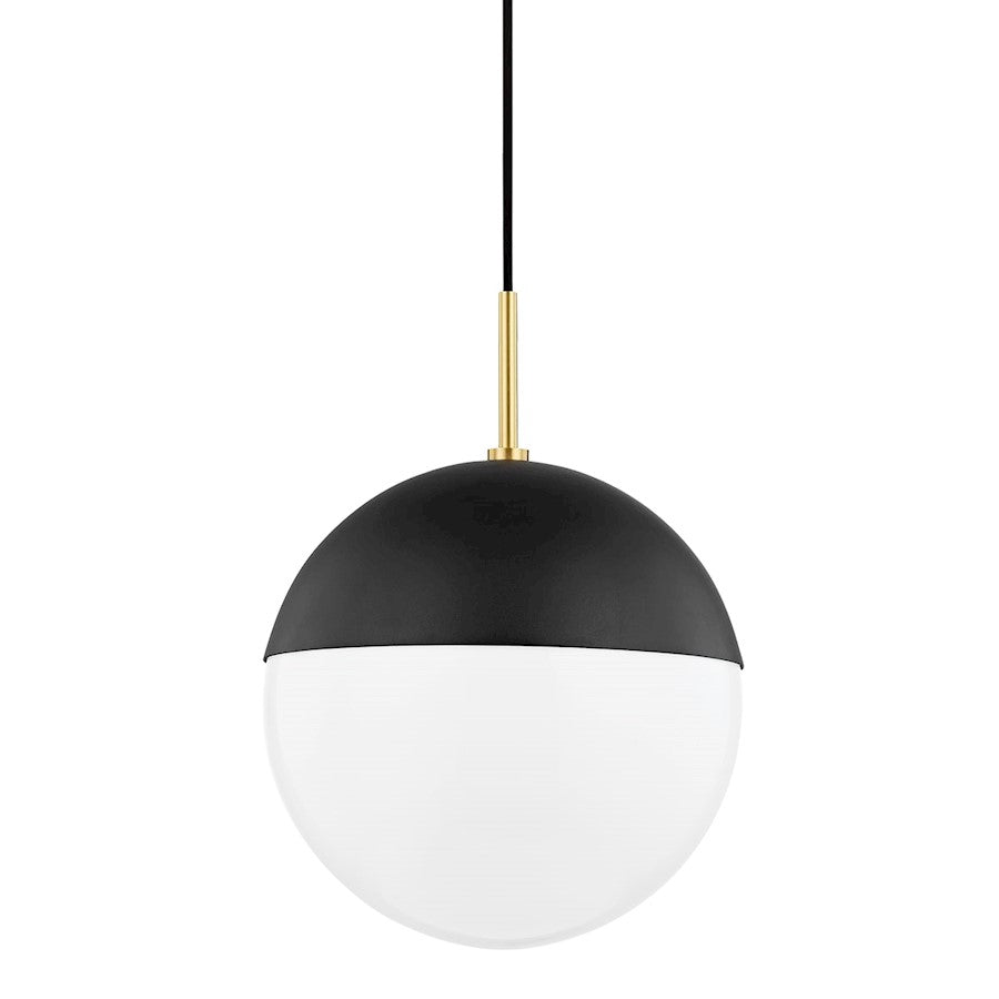 Mitzi Renee 1 Light Large Pendant, Brass/Black/Opal Glossy - H344701L-AGB-BK