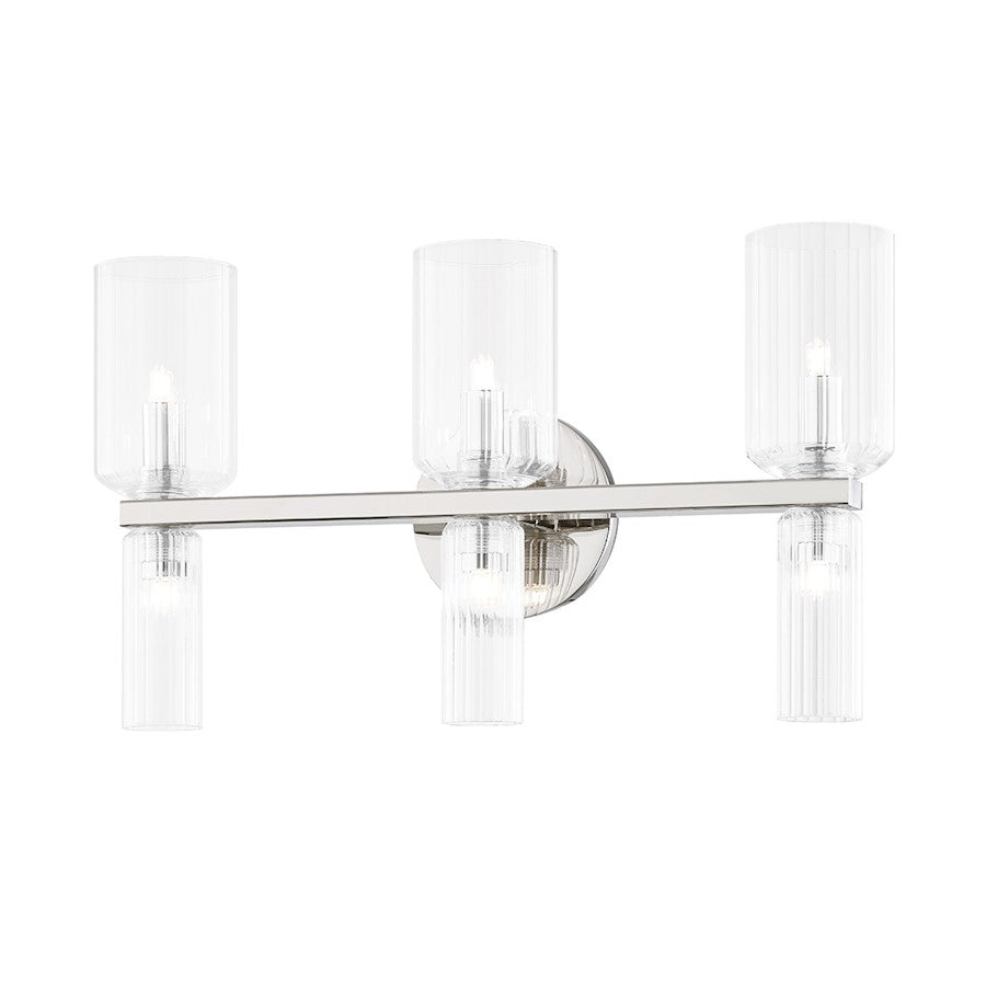 Mitzi Tabitha 3 Light Bath Bracket, Polished Nickel/Clear - H384303-PN