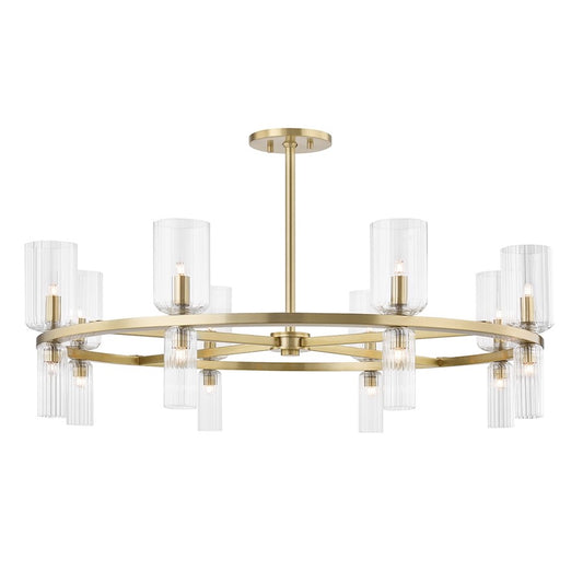 Mitzi Tabitha 16 Light Chandelier, Aged Brass/Clear - H384816-AGB