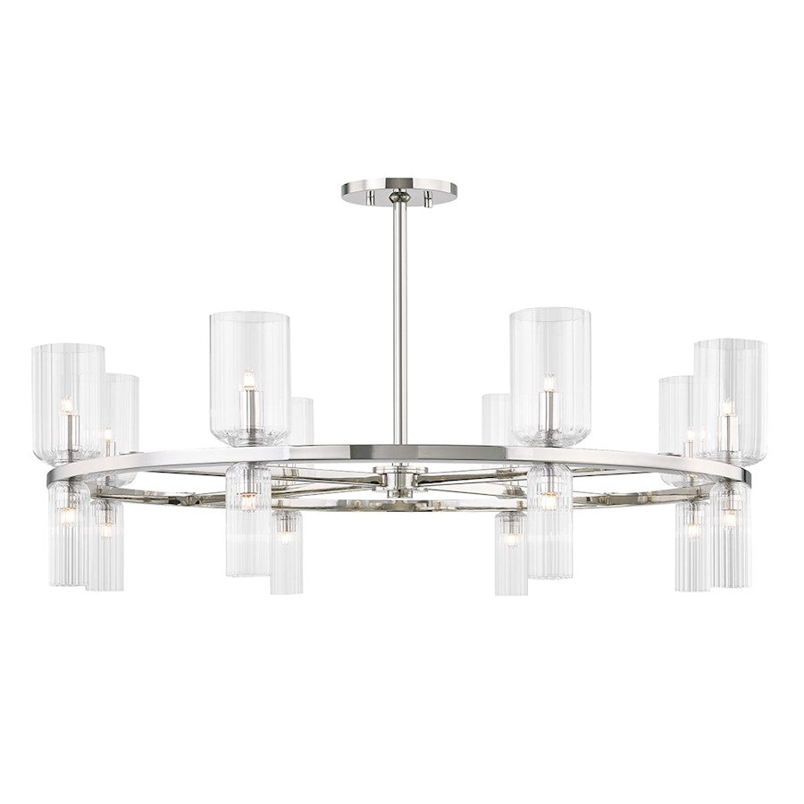 Mitzi Tabitha 16 Light Chandelier, Polished Nickel/Clear - H384816-PN