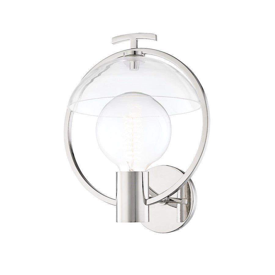 Mitzi Ringo 1 Light Wall Sconce, Polished Nickel/Clear - H387101-PN