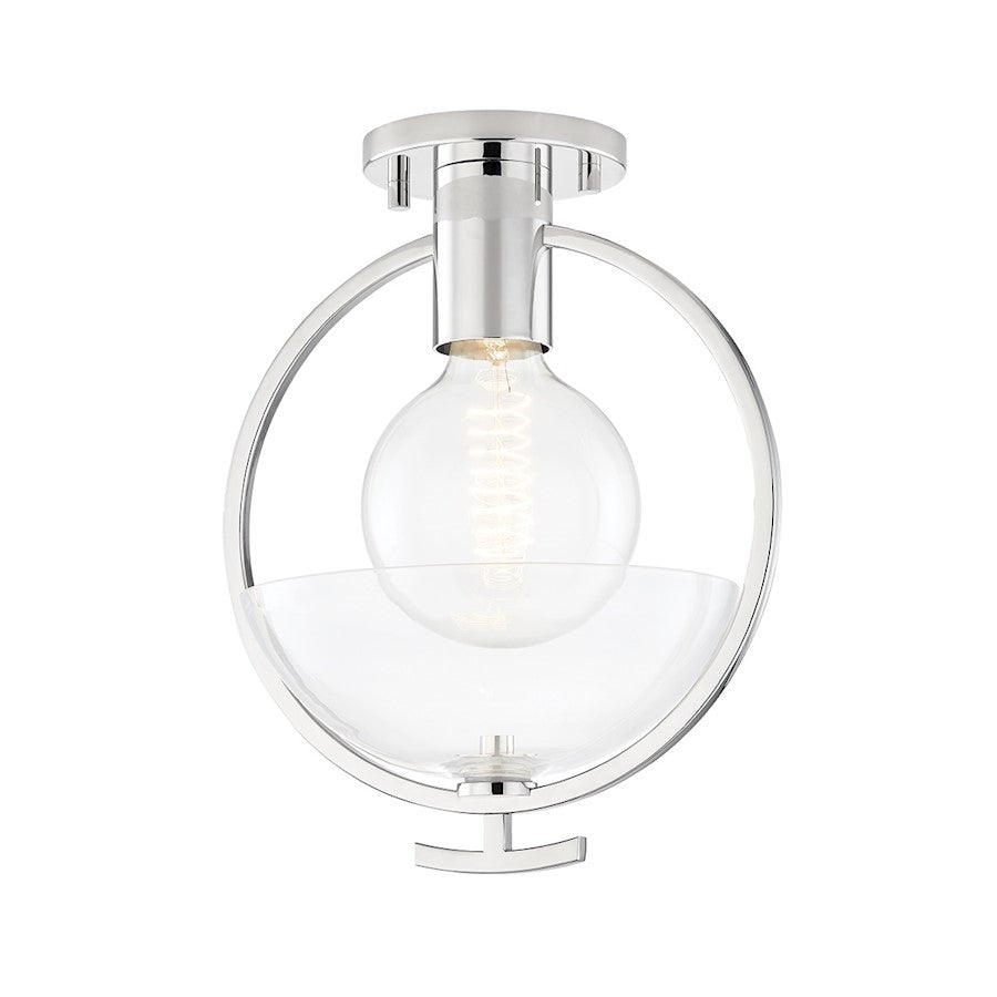 Mitzi Ringo 1 Light Semi Flush, Polished Nickel/Clear - H387601-PN